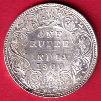 British india 1900 victoria empress one rupee silver coin– FC9927