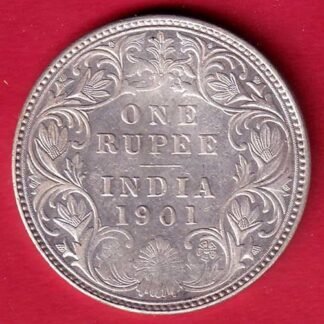 BRITISH INDIA 1901 VICTORIA EMPRESS ONE RUPEE BEAUTIFUL SILVER COIN– FC9928