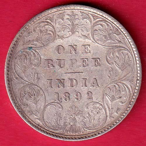 british india 1892 victoria empress one rupee silver coin – FC9930
