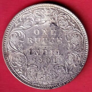 BRITISH INDIA 1901 VICTORIA EMPRESS ONE RUPEE BEAUTIFUL SILVER COIN – FC9931