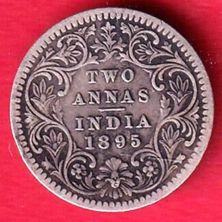 british india 1895 victoria empress two annas silver coin – FC9942