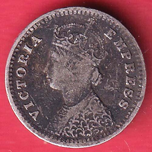 British india 1897 victoria empress two annas silver coin– FC9945 - Image 2