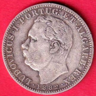 Portuguese India 1882 Ludovicus I Uma Rupia silver coin – FC9954