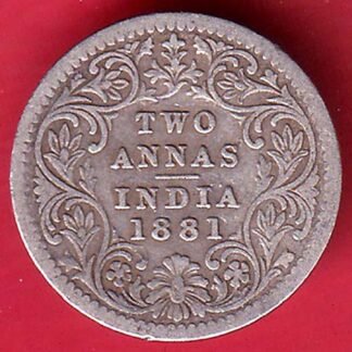 british india 1881 victoria empress two annas silver coin – FC9965