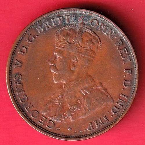 COMMONWEALTH OF AUSTRALIA 1933 GEORGEVS ONE PENNY COPPER COIN- fc9995 - Image 2