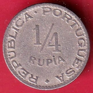 Portuguese India 1947 ESTADO 1/4 RUPIA COIN- FD1