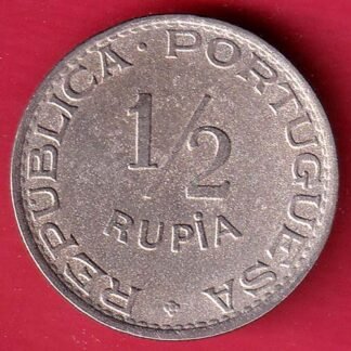 Portuguese India 1947 ESTADO 1/2 RUPIA COIN- FD2