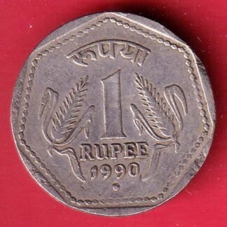 republic india 1990 noida mint one rupee coin – FF274