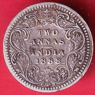 british india 1888 victoria empress two annas silver coin– FD129
