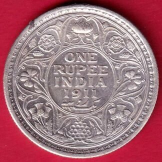 British India 1911 George v bombay mint one Rupee silver coin – FD24
