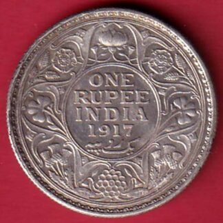 British India 1917 George V King bombay mint One Rupee silver coin – FD30