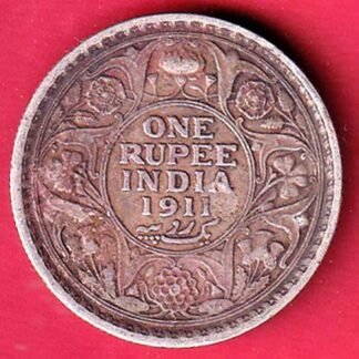 British India 1911 George v one Rupee silver coin – FD88