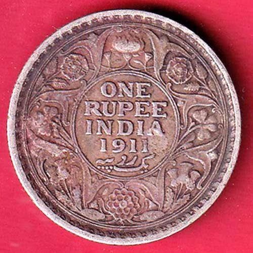 British India 1911 George v one Rupee silver coin – FD88