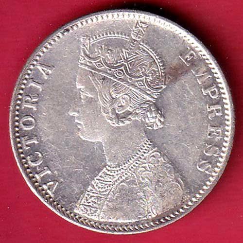 BRITISH INDIA 1901 VICTORIA EMPRESS ONE RUPEE BEAUTIFUL SILVER COIN– FD93 - Image 2