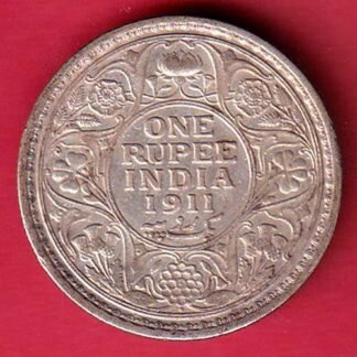 British India 1911 George v bombay mint one Rupee silver coin– FD94