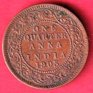 British India 1903 edward vii King Emperor one quarter ANNA CoiN– FD115