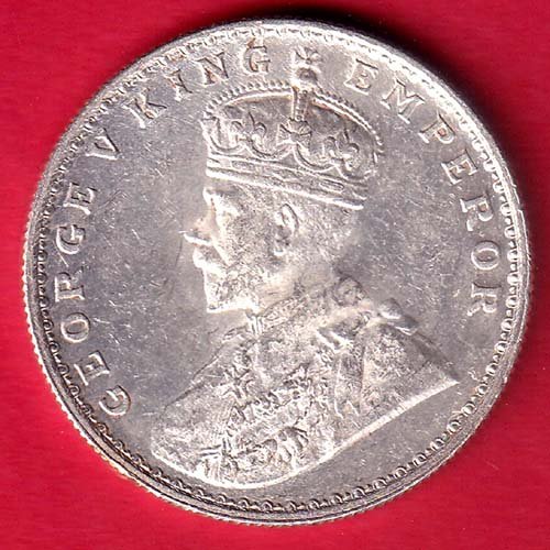 british india 1921 george v bombay mint one rupee silver coin– FD123 - Image 2