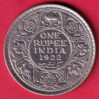 british india 1922 george v bombay mint one rupee silver coin– FD124