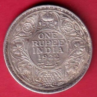british india 1922 george v bombay mint one rupee silver coin– FD139