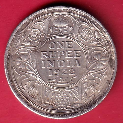 british india 1922 george v bombay mint one rupee silver coin– FD139