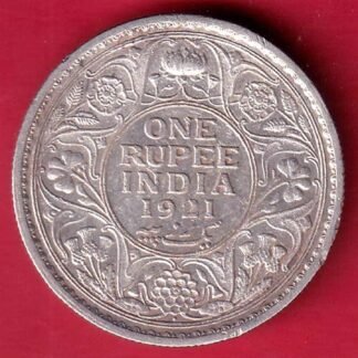 british india 1921 george v bombay mint one rupee silver coin– FD140