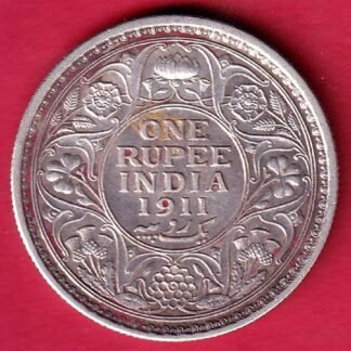 British India 1911 George v one Rupee silver coin– FD142