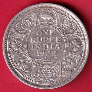 british india 1922 george v bombay mint one rupee silver coin– FD143