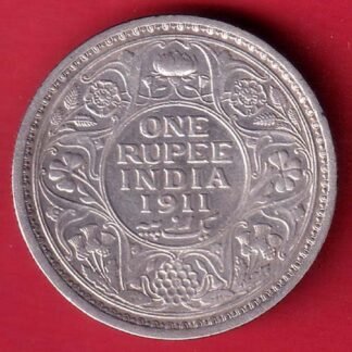 British India 1911 Bombay mint George v one Rupee silver coin– FD144