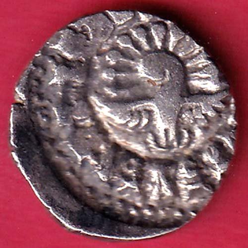 “RARE VERIETY” Ancient India Gupta Empire Silver Drachm of SkandaGupta “Peacock” type Coin– FD147 - Image 2