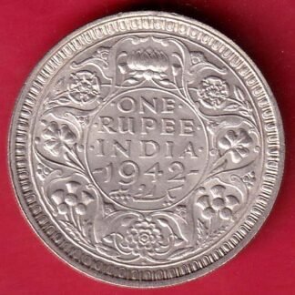 British India 1942 Bombay Mint George Vi One Rupee SILVER COIN- FD153