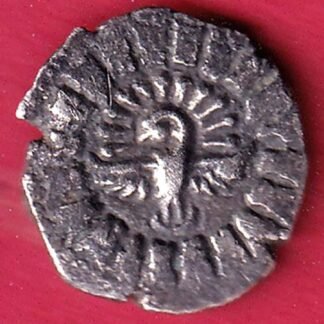 “RARE VERIETY” Ancient India Gupta Empire Silver Drachm of SkandaGupta “Peacock” type Coin–FD158