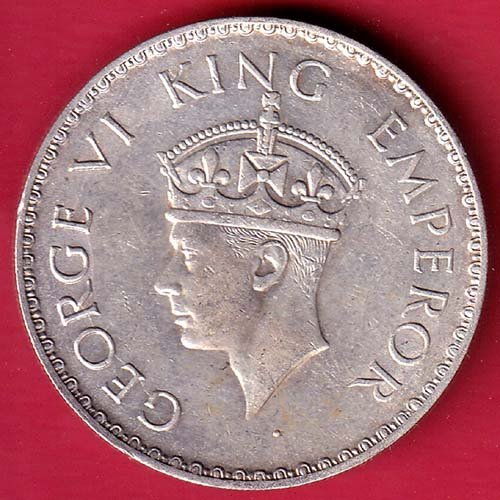 BRITISH INDIA 1940 BOMBAY MINT GEORGE VI ONE RUPEE BEAUTIFUL SILVER COIN–FD169 - Image 2