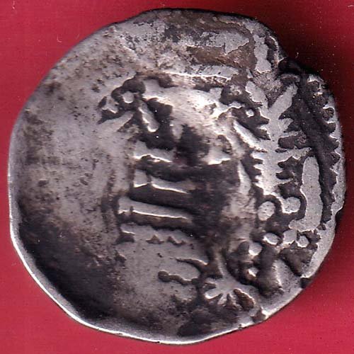 ANCIENT INDIA GADHAYA DYNASTY KING PORTRAIT SILVER COIN– FD196 - Image 2