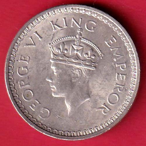 "UNC" British India 1943 BOMBAY MINT George Vi ONE Rupee Rare Silver coin- FD38 - Image 2