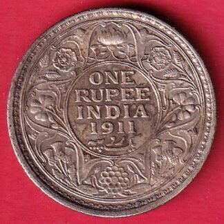 British India 1911 George v bombay mint one Rupee silver coin – FD54