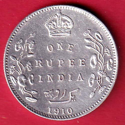 "UNC' British India 1905 Edward Vii King & Emperor One Rupee silver coin – FD56
