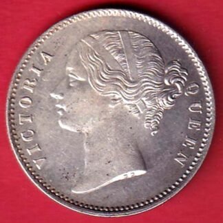 EAST INDIA COMPANY 1840 DIVIDED LEGEND VICTORIA QUEEN BEAUTIFUL ONE RUPEE SILVER COIN– FD61