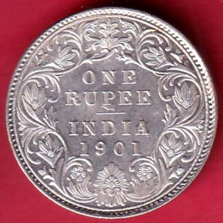BRITISH INDIA 1901 VICTORIA EMPRESS ONE RUPEE BEAUTIFUL SILVER COIN– FD70