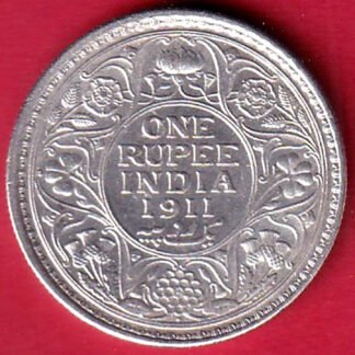 British India 1911 George v bombay mint one Rupee silver coin – FD79