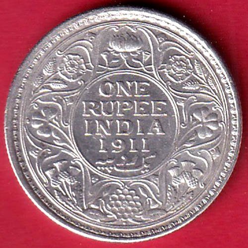 British India 1911 George v bombay mint one Rupee silver coin – FD79