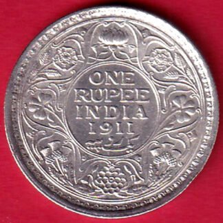 "EXTRA FINE CONDITION" British India 1911 George v one Rupee silver coin– FD80