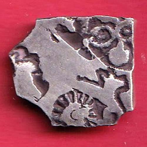 ANCIENT INDIA MAURYAN PERIOD MAGADH DYNASTY ANIMAL STANDING SILVER PUNCHMARK – ff289