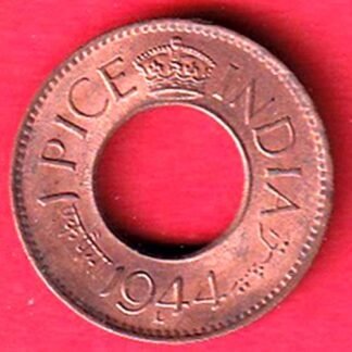 British India 1944 lahor mint One Pice copper coin – ff292