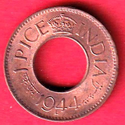 British India 1944 lahor mint One Pice copper coin – ff292
