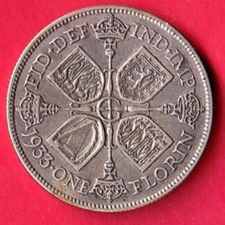 world coin : Georgivs V DEI GRA: BRITT REX 1933 One Crown – ff293